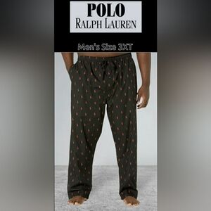 Polo Black Red Pony Print Atleasure Relax Men Big Tall 3XT Drawstring Pockets